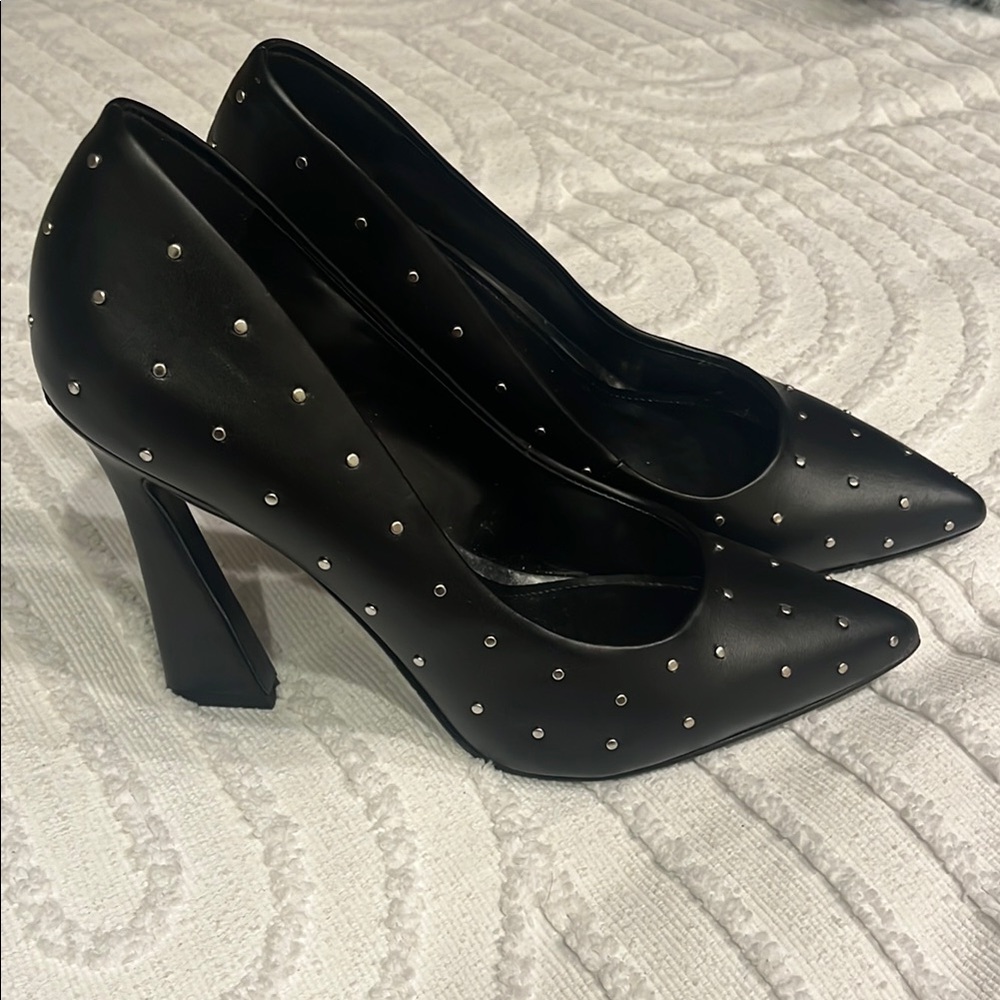 Nine West Elegant Black Studded Heels